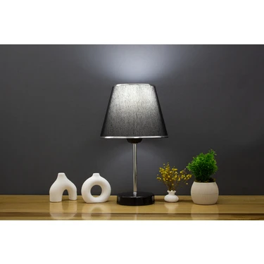 Vivido Abajur Siyah Krom Safir Modern