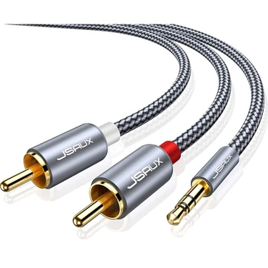 Jsaux 3.5mm Erkek To 2 Rca Erkek Stereo Audio Adapter Ses Kablosu Rca - 3,5 mm Aux Rca Kulaklık