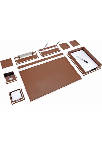 Sümen Takımı 10 Parca Selcuklu Beyaz Kahve Br 0983 / Brons