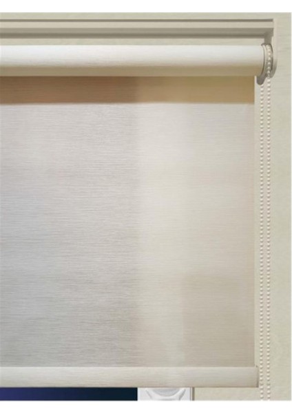 Lüks Bambu Keten Dokulu Alüminyum Kasalı Stor Perde Yüksek Kaliteli - Krem fiyatları