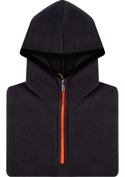 Çocuk Polar Yarım Fermuarlı Kapşonlu Kanguru Cep Sweatshirt Füme Unisex fırsatları
