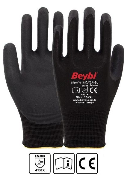 B FLEX120 9beden 12'li Micro Köpük Nitril Eldiven (4131X) / Beybi