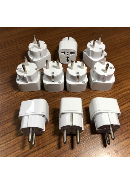 10 Adet Amerikan Tipi Priz Dönüştürücü Fiş Çevirici Adaptörü Aparatı Topraklı Model