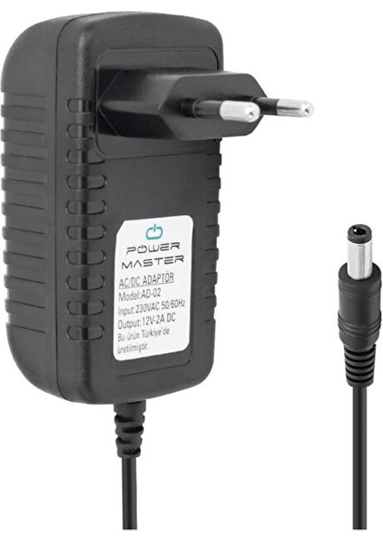 12 Volt - 2 Amper Plastik Kasa Priz Tipi Adaptör 5.5*2.5 Uç