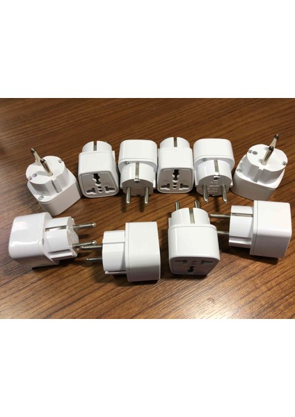 Topraklı Üniversal Dönüştürücü Elektrik Piriz Ucu Amerikan Ingiliz Fiş Dönüştürücü Başlık 10 Adet