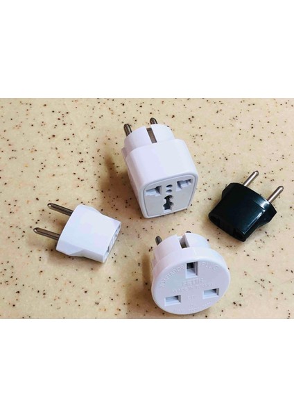 Farklı Ülkelere Ait Elektrik Priz Ucu Dönüştürücüler 4 Adet Çevirici Fiş Amerika Ingiliz Galler
