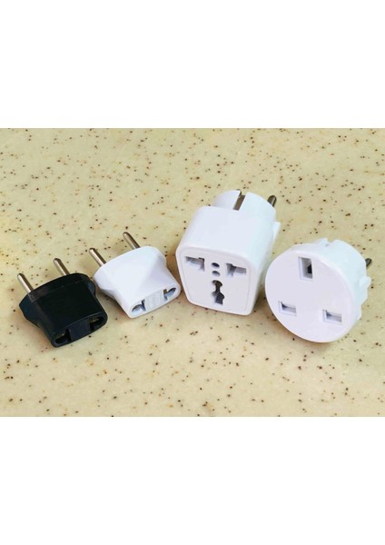 Farklı Ülkelere Ait Elektrik Priz Ucu Dönüştürücüler 4 Adet Çevirici Fiş Amerika Ingiliz Galler