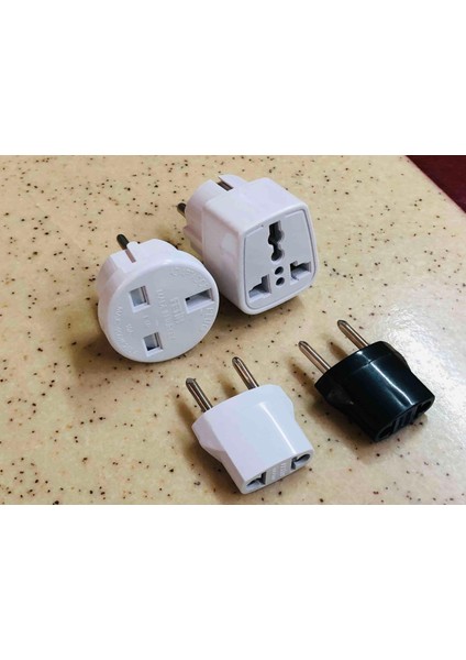 Farklı Ülkelere Ait Elektrik Priz Ucu Dönüştürücüler 4 Adet Çevirici Fiş Amerika Ingiliz Galler