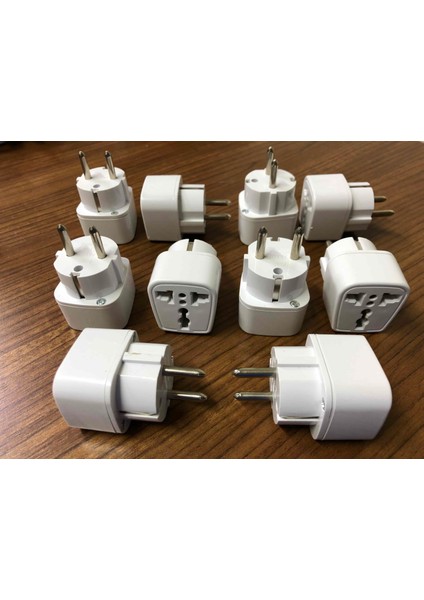 10 Adet Ingiliz Priz Çevirici Fiş Dönüştürücü Mini Adaptör