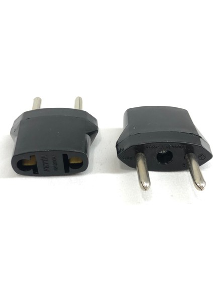 Elektrikli Cihazların Priz Ucunu Türk Prizine Çeviren Adaptör Siyah 2 Adet