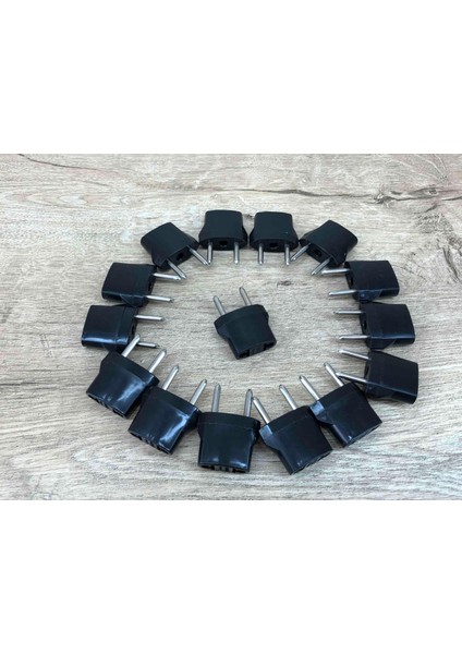 Amerika 2 Pinli Fişinden Türk Fişine Çevirici 15 Adet Siyah Türkiye Avrupa Uç Yerli Üretim modelleri