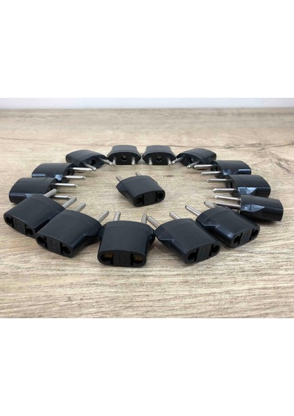 Amerika 2 Pinli Fişinden Türk Fişine Çevirici 15 Adet Siyah Türkiye Avrupa Uç Yerli Üretim indirimleri