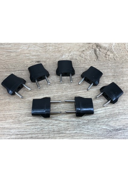 Elektrikli Cihazların Priz Ucunu Türk Prizine Çeviren Adaptör Siyah 7 Adet