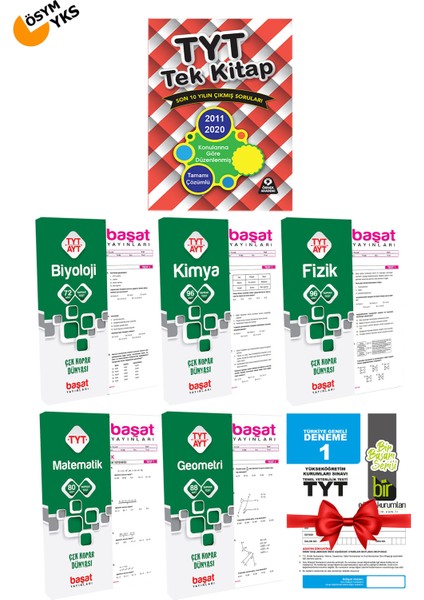 TYT Tek Kitap Tüm Dersler Çıkmış Sorular + Sayısal Yaprak Test + Deneme Seti