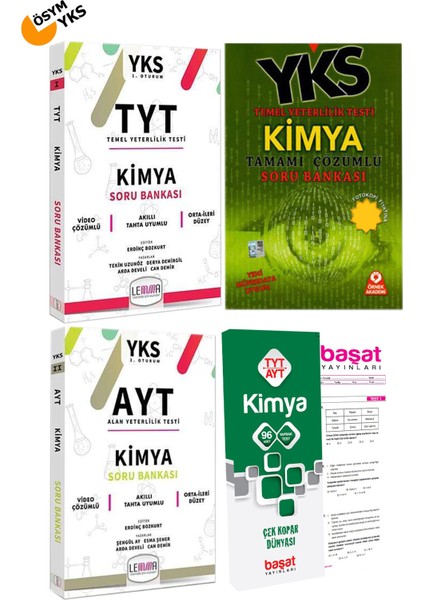 TYT AYT Kimya Net Arttran Soru Bankası Yaprak Test Seti