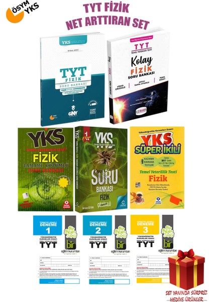 TYT Fizik Net Arttırmaya Yönelik Soru Bankaları-Denemeler-Çıkmış Sorular Seti + li