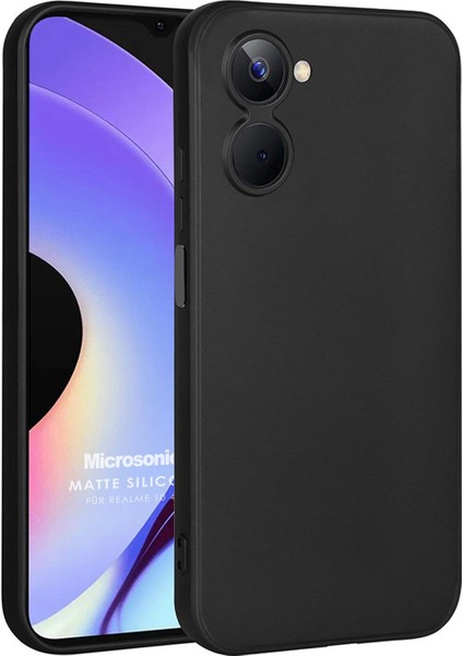Matte Silicone Realme 10 4g Kılıf Siyah