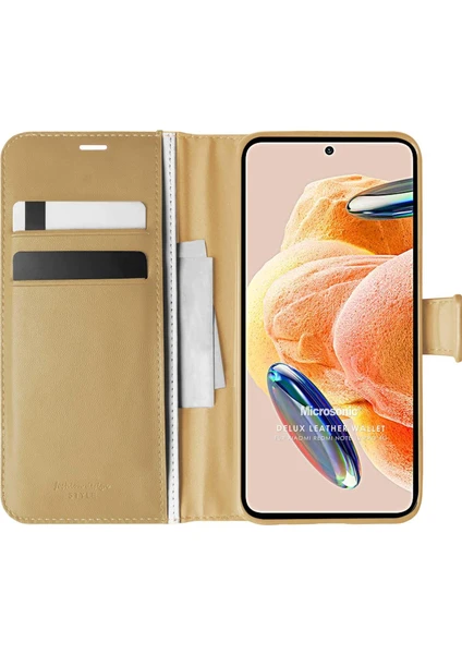 Xiaomi Redmi Note 12 Pro 4g Kılıf Delux Leather Wallet Gold