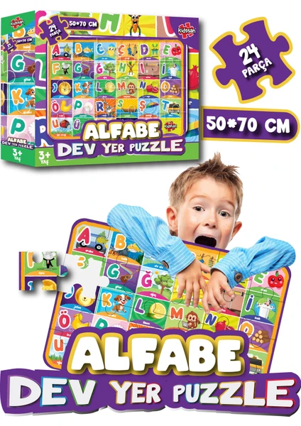 Kidssan Games Dev Yer Puzzle Alfabe 24 Parça 50*70 cm