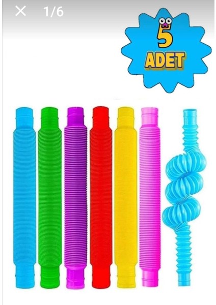 5'li Pop Tubee Stres Giderici Fidget (5 Adet Pop Tube)
