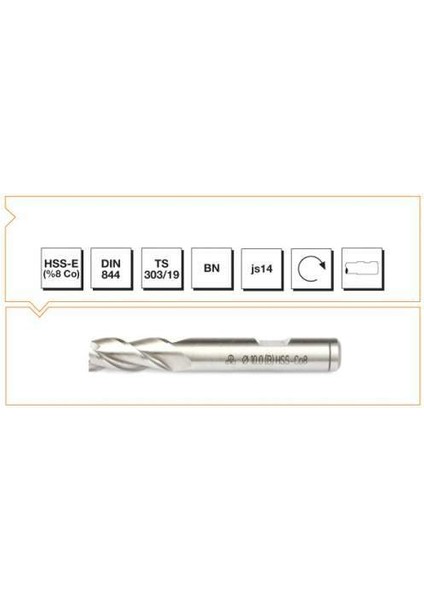 Hsse Dın 844/BN Parmak Freze 4mm Kısa