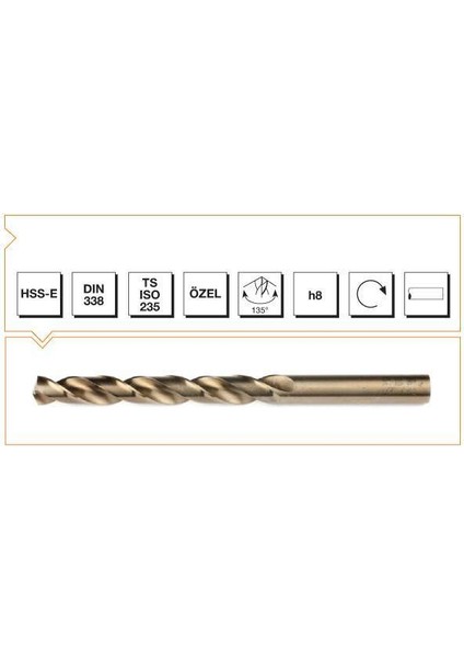 Hss Dın 338 9 mm Altın Seri Matkap Ucu