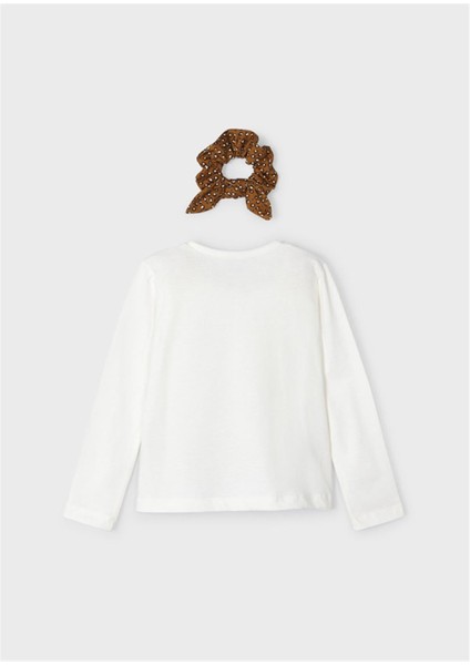 Kız Çocuk Saç Bantlı Baskılı Sweatshirt