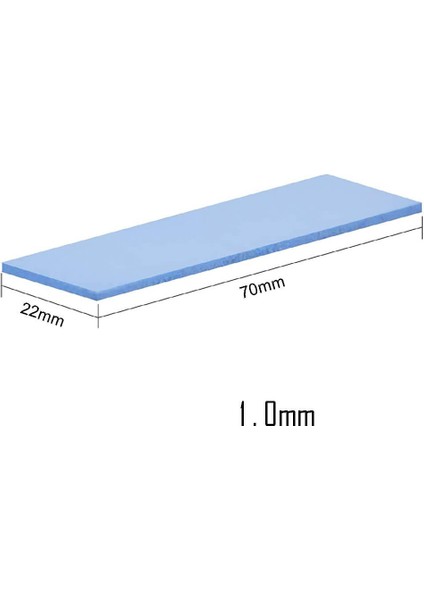 1.0MMX22X70MM Termal Pad M2 SSD Ngff Nvme 2280 Chipset Soğutucu - 7X2CM - Mavi - 3.6W/MK