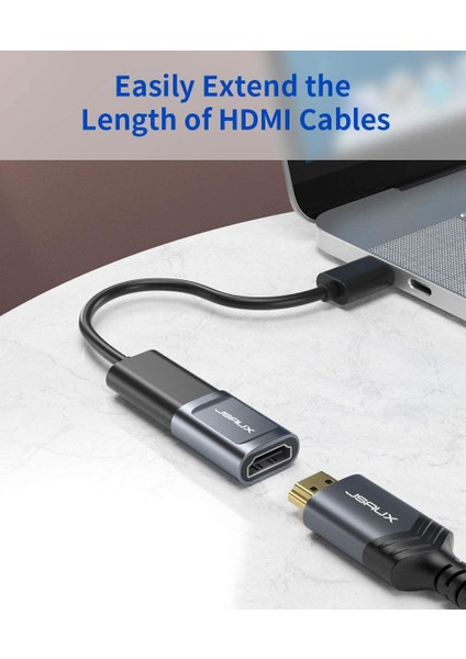 HDMI Kablo Çoğaltıcı Çoklayıcı 4K Hdr HDMI Uzatma Konektörü Adaptörü Alüminyum Hdtv, Bilgisayar, Pc, Monitör, Dizüstü Bilgisayar, Projektör, DVD Oynatıcı, Ps 4/3 Için ( 1 ADET) DV0001 Gri