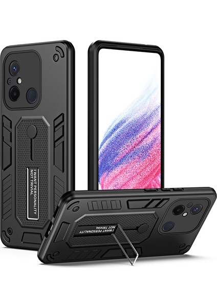 For Xiaomi Redmi 12C Görünmez Braket Zırh Ağır Koruma Cep Telefonu Kılıfları (Yurt Dışından)