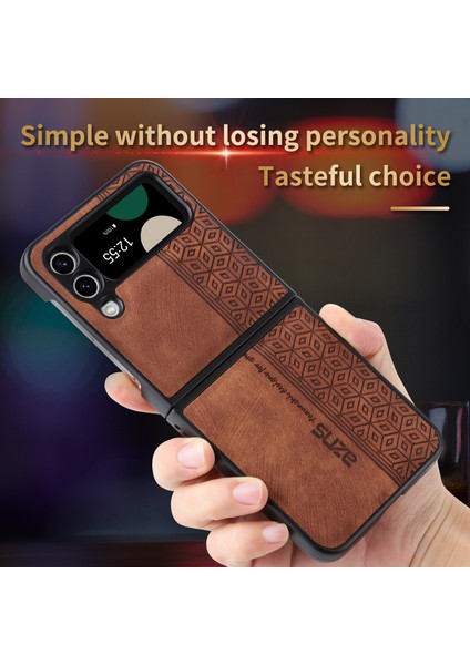 Samsung Galaxy Z Flip 3 Için Uygun Kabartmalı Desen Retro Cep Telefonu Kılıfları (Yurt Dışından) fiyatları