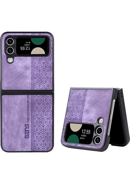 Samsung Galaxy Z Flip 4 Için Uygun Kabartmalı Desen Retro Cep Telefonu Kılıfları (Yurt Dışından)