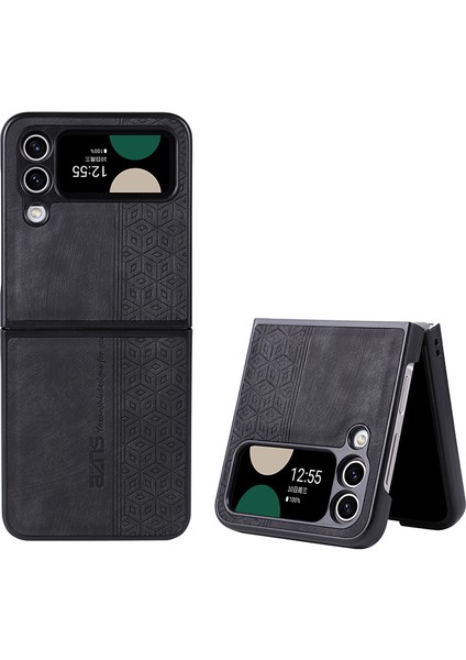Samsung Galaxy Z Flip 3 Için Uygun Kabartmalı Desen Retro Cep Telefonu Kılıfları (Yurt Dışından)