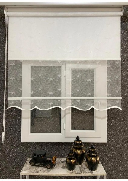 Çiftli Sistem Mekanizmalı Modern Armür Tül ve Stor Perde Alüminyum Kasalı