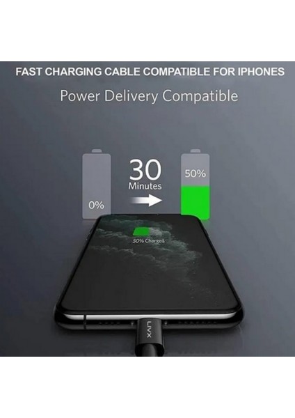 Horizontal 20W Type C To Lightning 50 cm Iphone Ipad Hızlı Şarj ve Data Kablosu