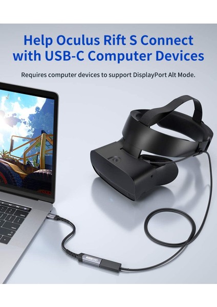 Usb-C Type C To Displayport Çevirici Dönüştürücü Adaptörü 4K@60Hz, C - Display Port Kablosu MacBook Pro ile Uyumlu, Surface Book, Dell Xps, Samsung Galaxy S21 S20 Note 20 Uyumlı CV0028 0.28  Gri