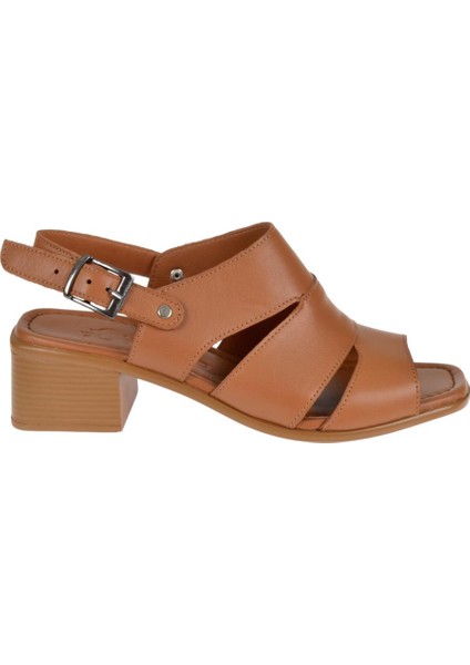 Deri Alçak Topuk Kadın Sandalet MX-1113 Taba fiyatları