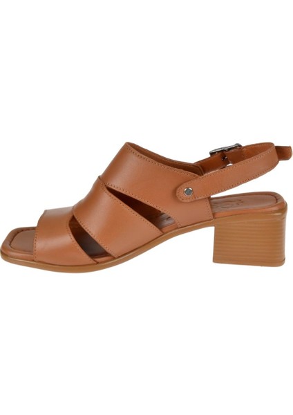 Deri Alçak Topuk Kadın Sandalet MX-1113 Taba modelleri