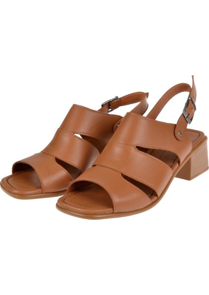 Deri Alçak Topuk Kadın Sandalet MX-1113 Taba fırsatları