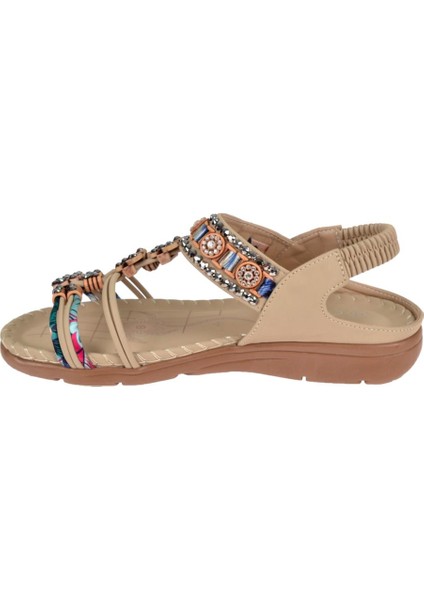 Taşlı Comfort Kadın Sandalet GJ-15083 Bej modelleri