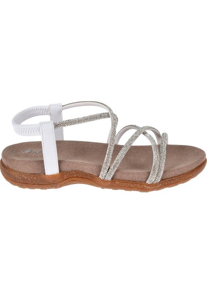 Taşlı Comfort Kadın Sandalet SMS-2546 BEYAZ TAŞLI fiyatları