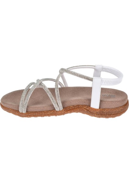 Taşlı Comfort Kadın Sandalet SMS-2546 BEYAZ TAŞLI modelleri