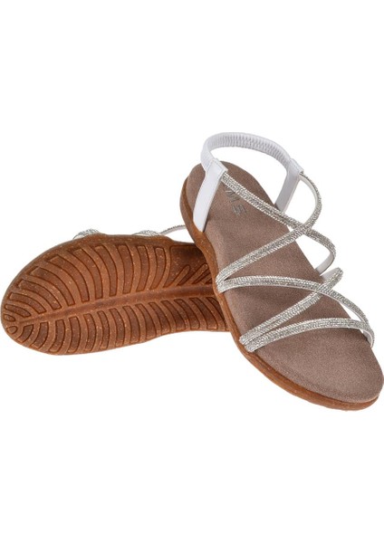 Taşlı Comfort Kadın Sandalet SMS-2546 BEYAZ TAŞLI indirimleri
