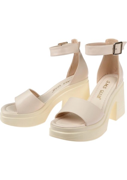 Platform Taban Kadın Sandalet SMS-1623 BEJ fırsatları