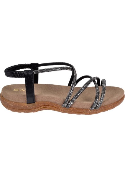 Taşlı Comfort Kadın Sandalet SMS-2546 SİYAH TAŞLI fiyatları