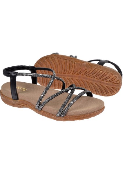 Taşlı Comfort Kadın Sandalet SMS-2546 SİYAH TAŞLI indirimleri