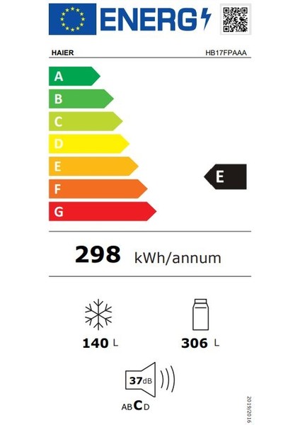 HB17FPAAA 446 Lt Gardırop Tipi No Frost Buzdolabı