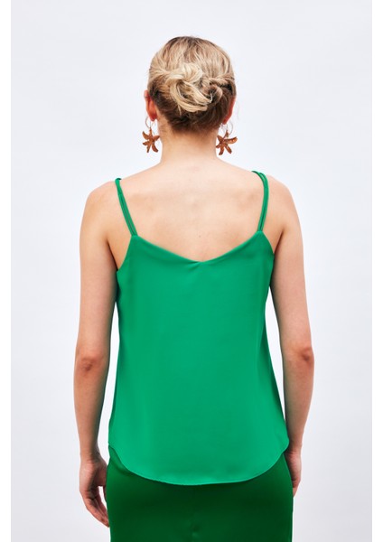 Çapraz Ip Askılı Bluz - Yeşil modelleri