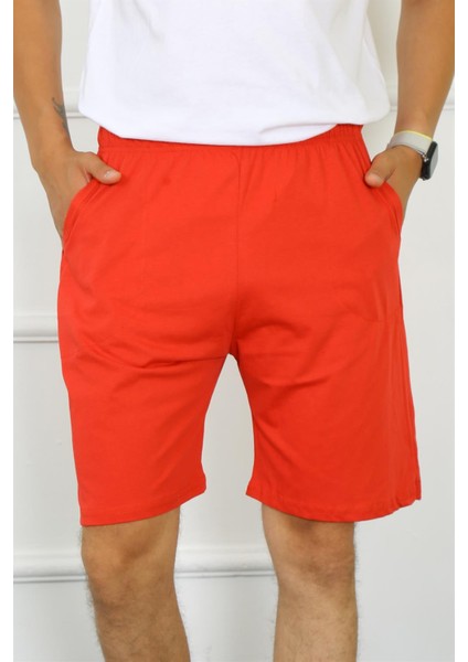 Erkek Pamuk Kırmızı Şort 27484