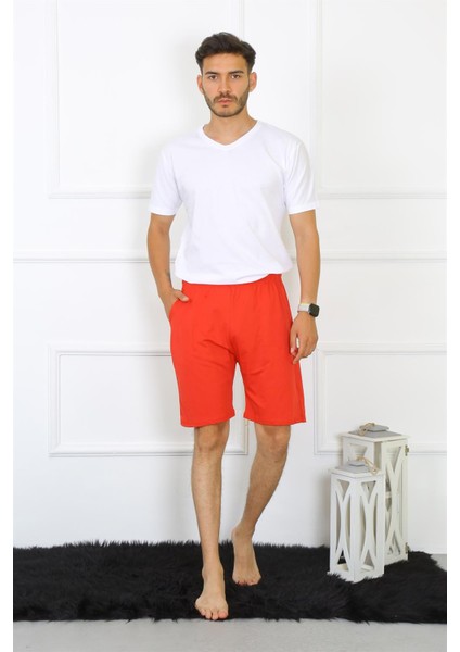 Erkek Pamuk Kırmızı Şort 27484 modelleri